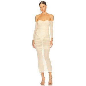 CAMILA COELHO Women's Lillian Midi Dress in Pastel Peach, Size S, Retail…